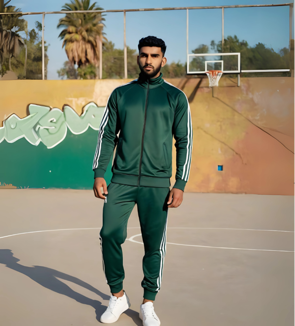 Adidas Classic 3 Stripe Tracksuit - Green